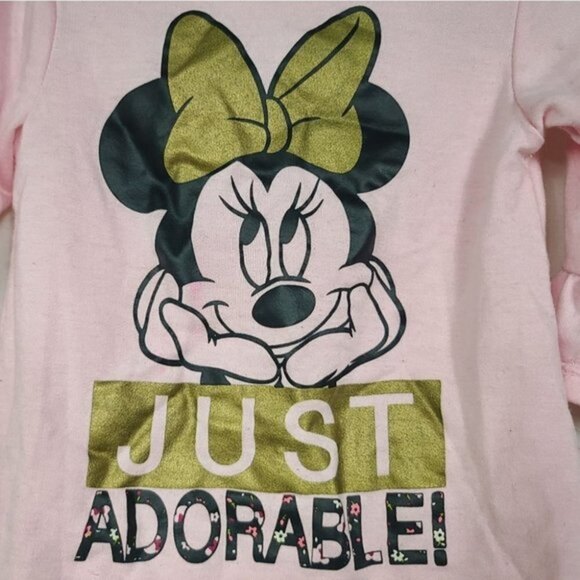 Disney Minnie Just Adorable Bell Sleeve Pink Toddler Girl Shirt 2T - Picture 3 of 5